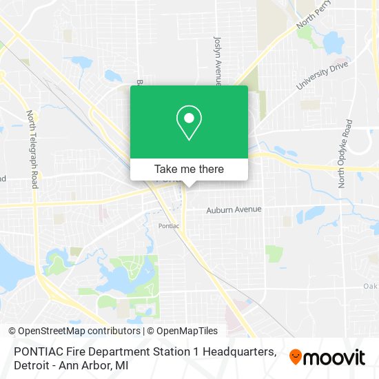 PONTIAC Fire Department Station 1 Headquarters map
