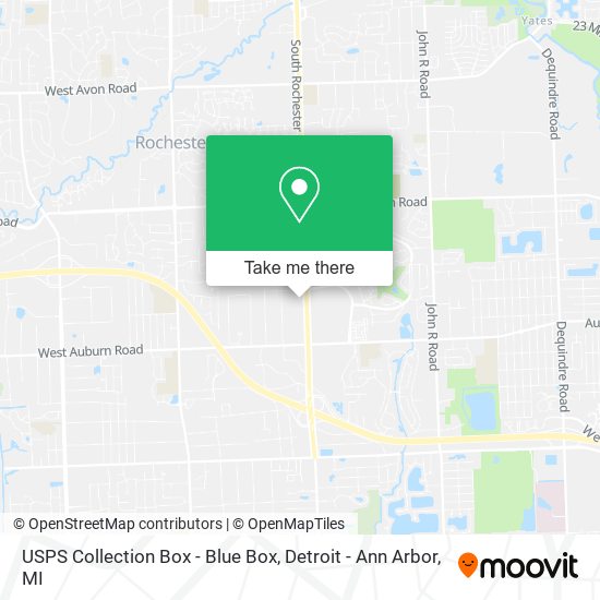 USPS Collection Box - Blue Box map