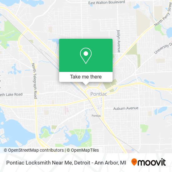 Mapa de Pontiac Locksmith Near Me