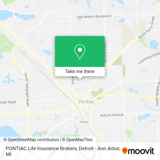 PONTIAC Life Insurance Brokers map