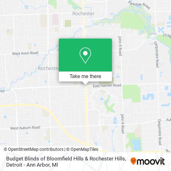 Budget Blinds of Bloomfield Hills & Rochester Hills map