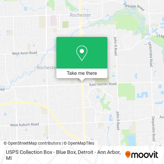 Mapa de USPS Collection Box - Blue Box
