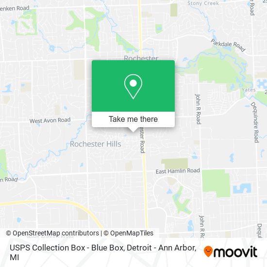 USPS Collection Box - Blue Box map