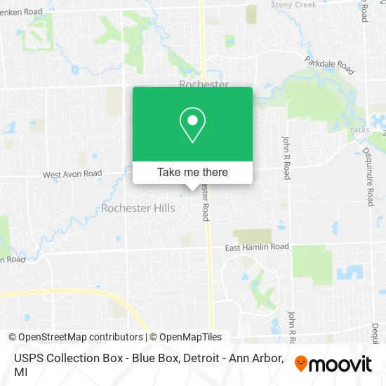 Mapa de USPS Collection Box - Blue Box
