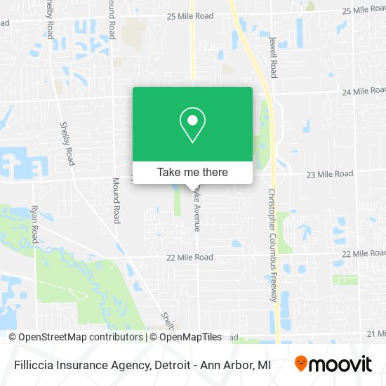 Mapa de Filliccia Insurance Agency