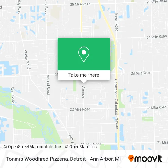 Mapa de Tonini's Woodfired Pizzeria