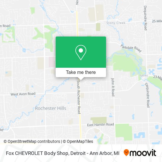 Mapa de Fox CHEVROLET Body Shop