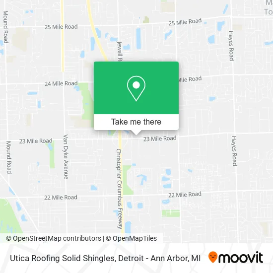 Utica Roofing Solid Shingles map