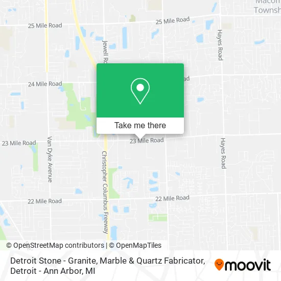 Detroit Stone - Granite, Marble & Quartz Fabricator map