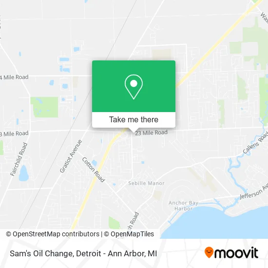 Sam's Oil Change map