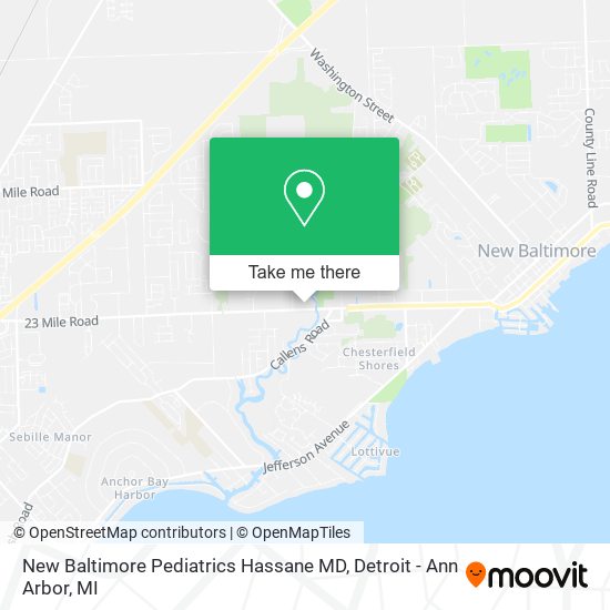 New Baltimore Pediatrics Hassane MD map