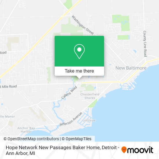 Hope Network New Passages Baker Home map