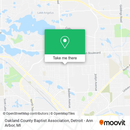 Oakland County Baptist Association map