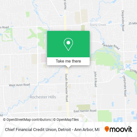 Chief Financial Credit Union map