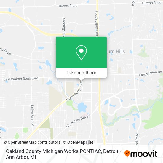 Oakland County Michigan Works PONTIAC map