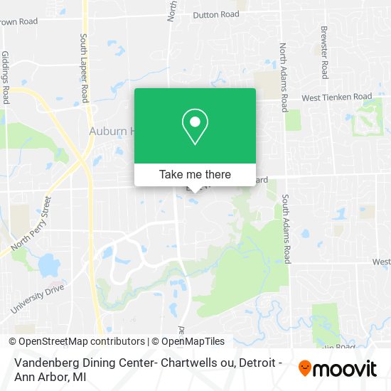 Vandenberg Dining Center- Chartwells ou map