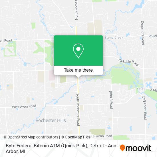 Byte Federal Bitcoin ATM (Quick Pick) map