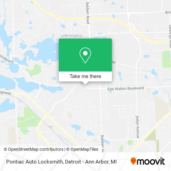 Pontiac Auto Locksmith map