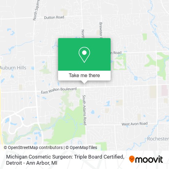 Mapa de Michigan Cosmetic Surgeon: Triple Board Certified