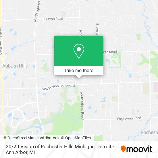20 / 20 Vision of Rochester Hills Michigan map
