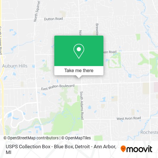 USPS Collection Box - Blue Box map
