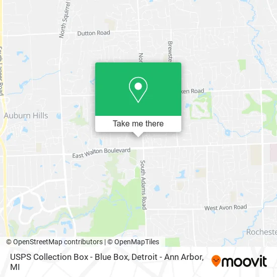 USPS Collection Box - Blue Box map