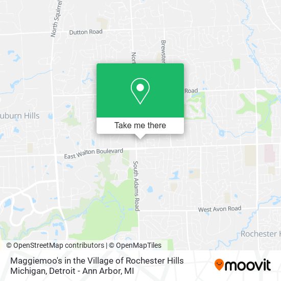 Maggiemoo's in the Village of Rochester Hills Michigan map