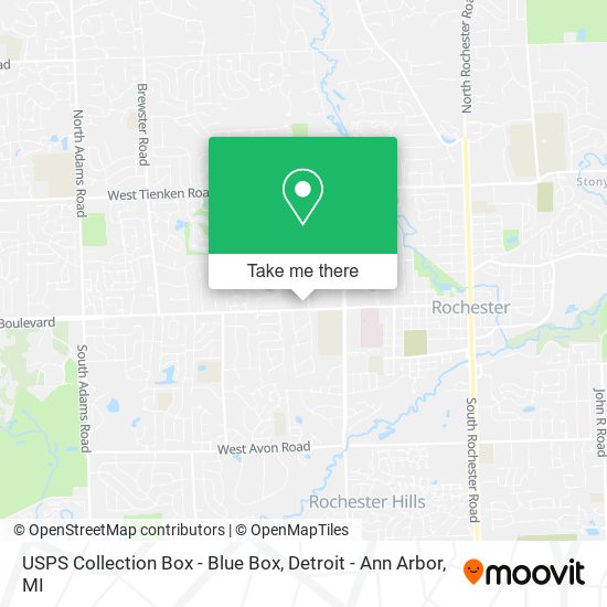 USPS Collection Box - Blue Box map