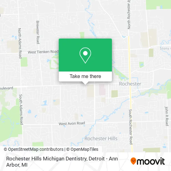 Rochester Hills Michigan Dentistry map