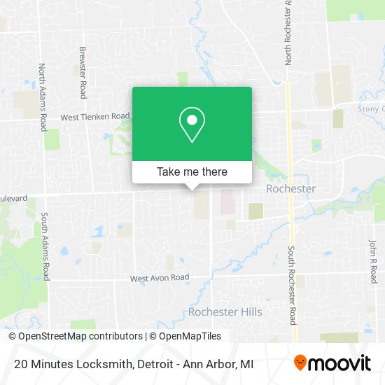 20 Minutes Locksmith map