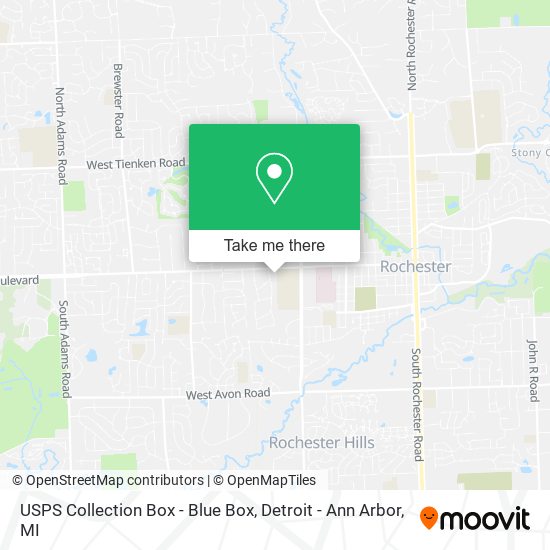 USPS Collection Box - Blue Box map