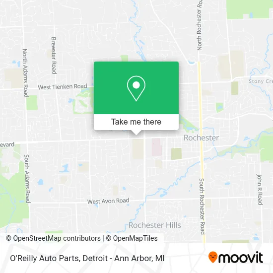 O'Reilly Auto Parts map
