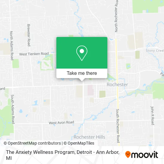 The Anxiety Wellness Program map