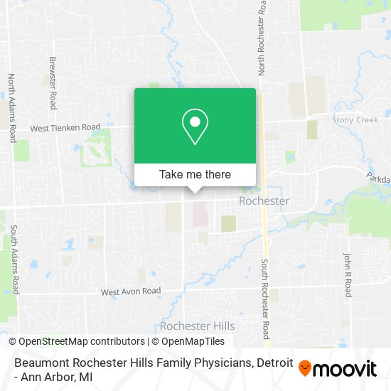 Mapa de Beaumont Rochester Hills Family Physicians