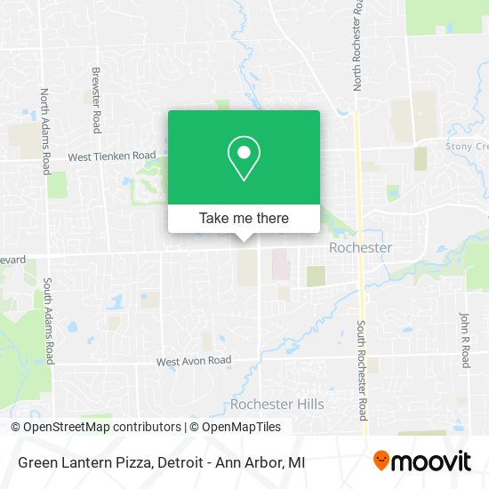 Green Lantern Pizza map