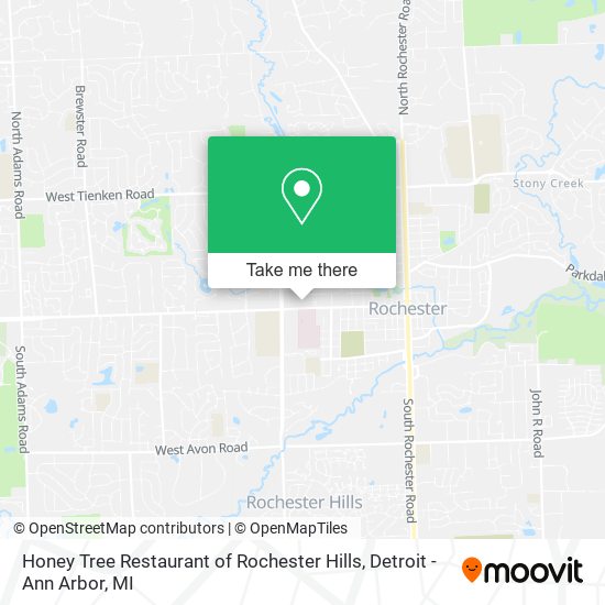 Honey Tree Restaurant of Rochester Hills map