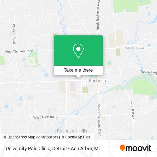 University Pain Clinic map