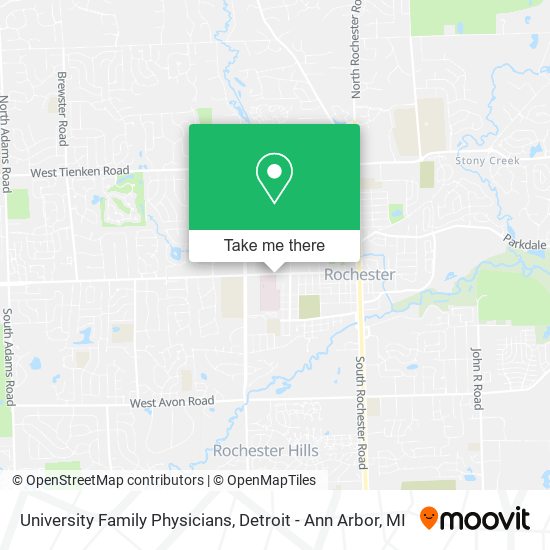 University Family Physicians map