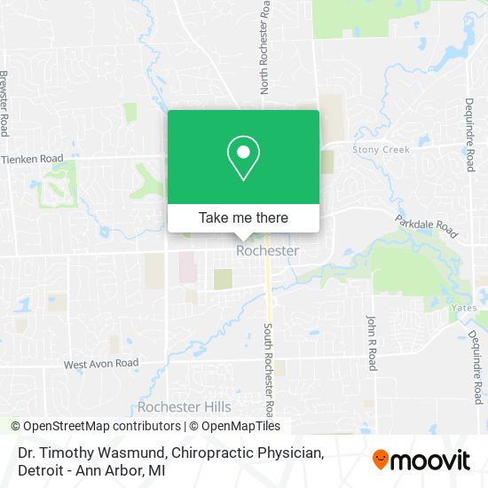Dr. Timothy Wasmund, Chiropractic Physician map