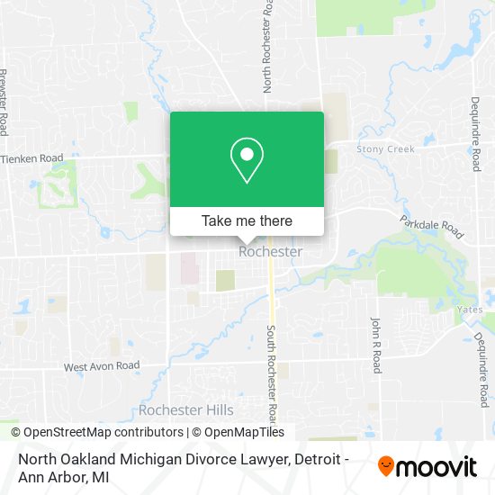 North Oakland Michigan Divorce Lawyer map
