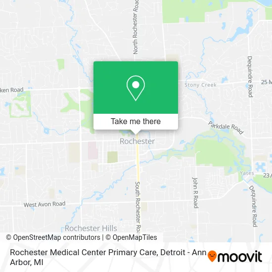 Rochester Medical Center Primary Care map