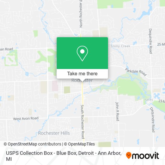 USPS Collection Box - Blue Box map