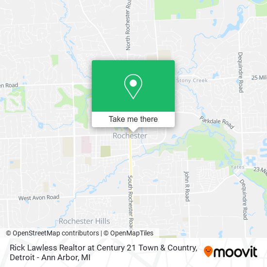 Rick Lawless Realtor at Century 21 Town & Country map