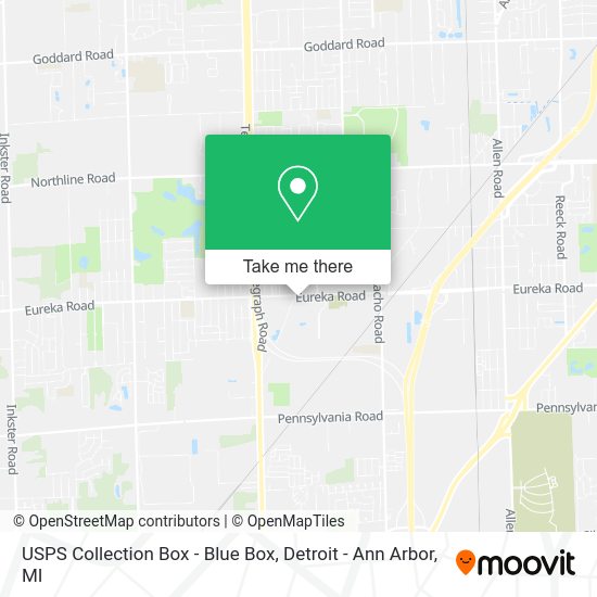 USPS Collection Box - Blue Box map