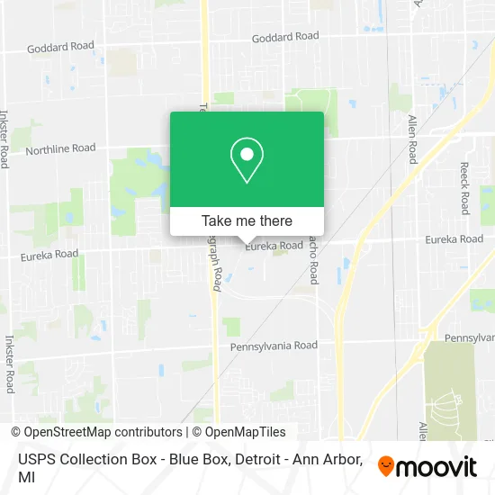 USPS Collection Box - Blue Box map