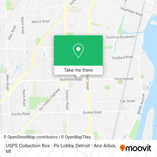 USPS Collection Box - Po Lobby map