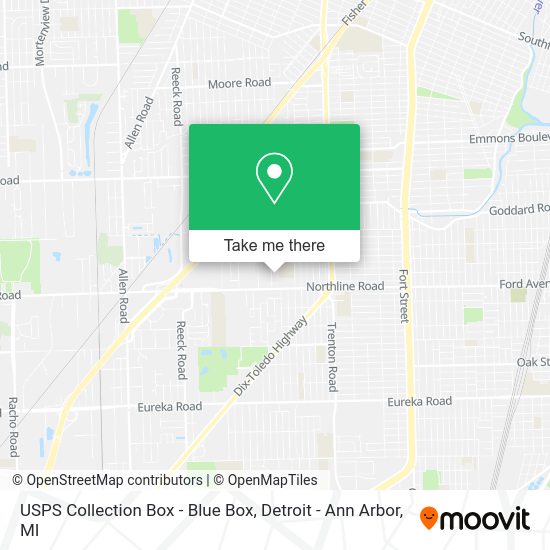 Mapa de USPS Collection Box - Blue Box