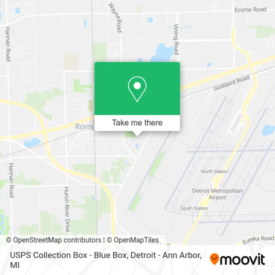 USPS Collection Box - Blue Box map