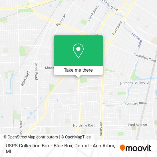 USPS Collection Box - Blue Box map