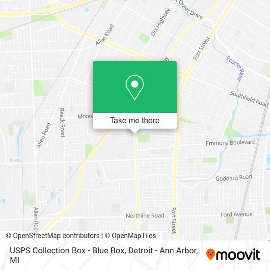 Mapa de USPS Collection Box - Blue Box